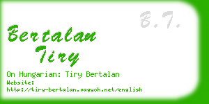 bertalan tiry business card